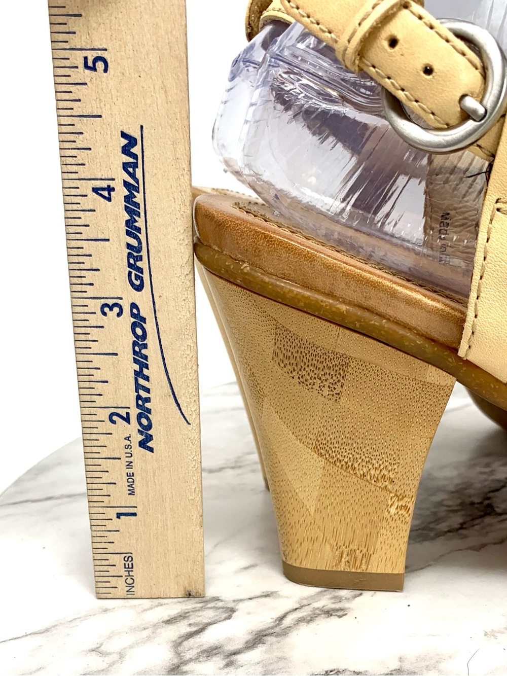 Naya Alpine Laser Cut Tan Leather Slingback Sandal Pumps 8.5 Classic Boho Summer - Picture 15 of 16